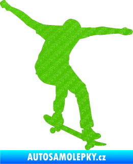 Samolepka Skateboard 011 pravá 3D karbon zelený kawasaki