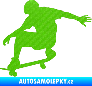 Samolepka Skateboard 012 levá 3D karbon zelený kawasaki