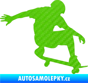 Samolepka Skateboard 012 pravá 3D karbon zelený kawasaki