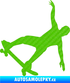 Samolepka Skateboard 013 levá 3D karbon zelený kawasaki