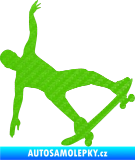 Samolepka Skateboard 013 pravá 3D karbon zelený kawasaki