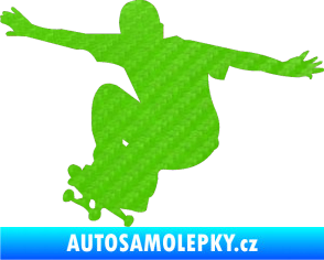Samolepka Skateboard 014 levá 3D karbon zelený kawasaki