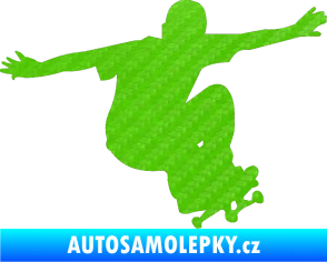 Samolepka Skateboard 014 pravá 3D karbon zelený kawasaki