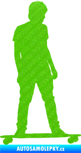 Samolepka Skateboard 015 pravá 3D karbon zelený kawasaki