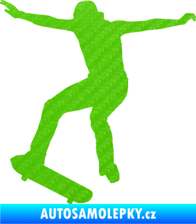 Samolepka Skateboard 017 levá 3D karbon zelený kawasaki