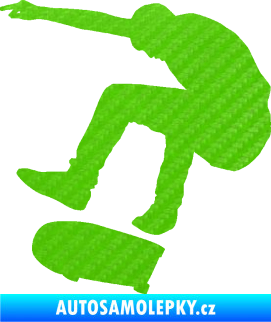Samolepka Skateboard 018 levá 3D karbon zelený kawasaki