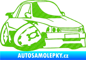 Samolepka Škoda 120 karikatura pravá 3D karbon zelený kawasaki