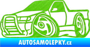 Samolepka Škoda Felicia korba karikatura levá 3D karbon zelený kawasaki