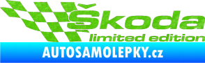 Samolepka Škoda limited edition levá 3D karbon zelený kawasaki