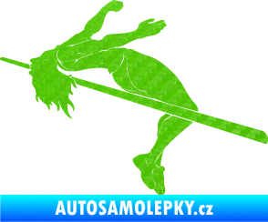 Samolepka Skok do výšky 001 levá atletika 3D karbon zelený kawasaki