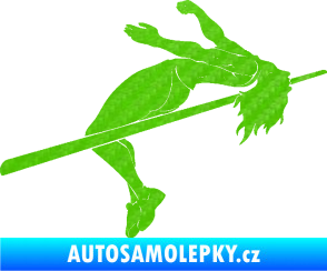 Samolepka Skok do výšky 001 pravá atletika 3D karbon zelený kawasaki