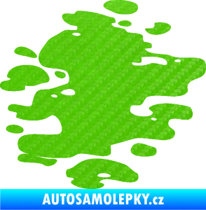 Samolepka Skvrna 001 pravá kaňka 3D karbon zelený kawasaki