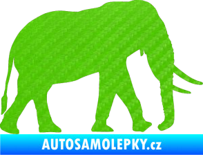 Samolepka Slon 002 pravá 3D karbon zelený kawasaki