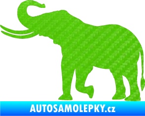 Samolepka Slon 003 levá 3D karbon zelený kawasaki