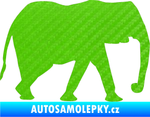 Samolepka Slon 006 pravá 3D karbon zelený kawasaki
