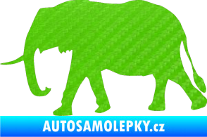 Samolepka Slon 014 levá 3D karbon zelený kawasaki