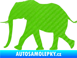 Samolepka Slon 015 levá 3D karbon zelený kawasaki