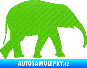 Samolepka Slon 017 pravá 3D karbon zelený kawasaki