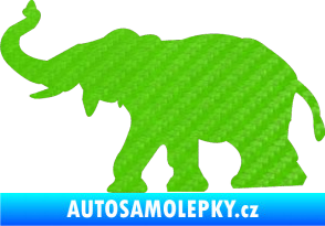 Samolepka Slon 021 levá 3D karbon zelený kawasaki