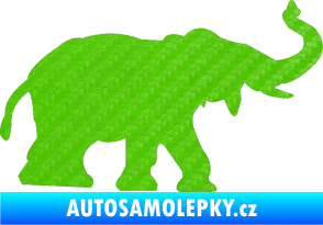 Samolepka Slon 021 pravá 3D karbon zelený kawasaki