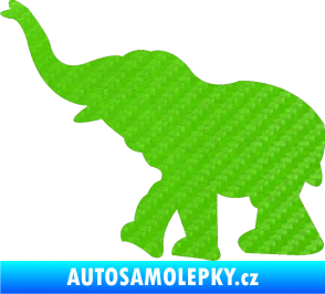 Samolepka Slon 022 levá 3D karbon zelený kawasaki
