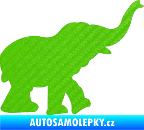 Samolepka Slon 022 pravá 3D karbon zelený kawasaki