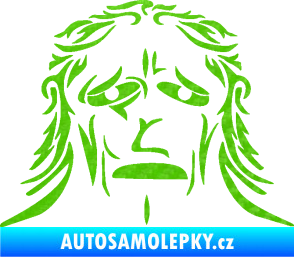 Samolepka Sněžný muž 3D karbon zelený kawasaki