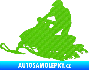 Samolepka Sněžný skútr 001 levá 3D karbon zelený kawasaki