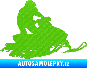 Samolepka Sněžný skútr 001 pravá 3D karbon zelený kawasaki