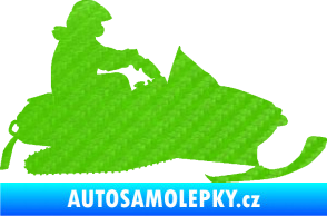 Samolepka Sněžný skútr 002 pravá 3D karbon zelený kawasaki