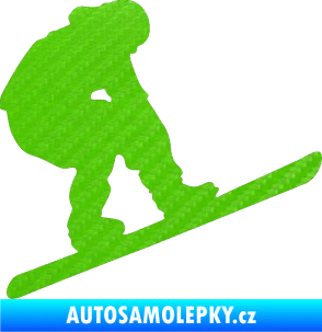 Samolepka Snowboard 002 pravá 3D karbon zelený kawasaki