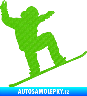 Samolepka Snowboard 003 pravá 3D karbon zelený kawasaki