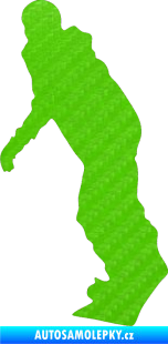 Samolepka Snowboard 005 levá 3D karbon zelený kawasaki