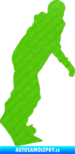 Samolepka Snowboard 005 pravá 3D karbon zelený kawasaki