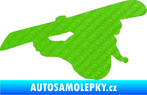 Samolepka Snowboard 007 pravá 3D karbon zelený kawasaki