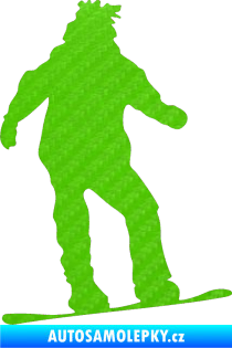 Samolepka Snowboard 008 levá 3D karbon zelený kawasaki