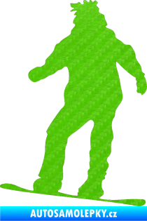 Samolepka Snowboard 008 pravá 3D karbon zelený kawasaki