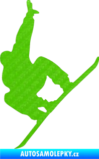 Samolepka Snowboard 009 levá 3D karbon zelený kawasaki