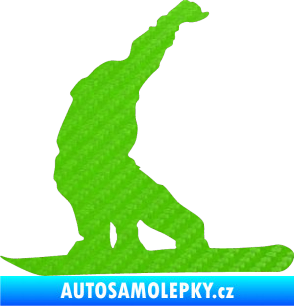 Samolepka Snowboard 011 levá 3D karbon zelený kawasaki