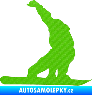 Samolepka Snowboard 011 pravá 3D karbon zelený kawasaki