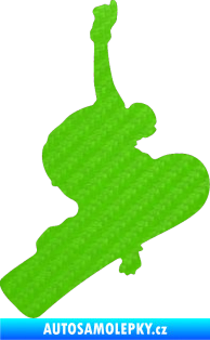 Samolepka Snowboard 012 pravá 3D karbon zelený kawasaki
