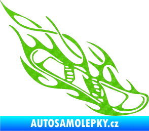 Samolepka Snowboard 015 pravá 3D karbon zelený kawasaki