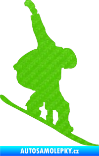 Samolepka Snowboard 018 pravá 3D karbon zelený kawasaki