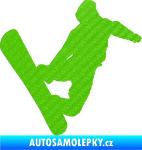Samolepka Snowboard 020 pravá 3D karbon zelený kawasaki