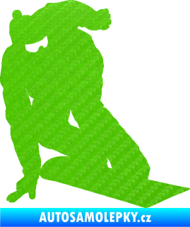 Samolepka Snowboard 023 pravá 3D karbon zelený kawasaki