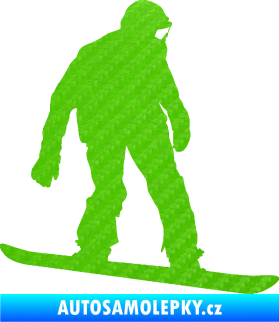 Samolepka Snowboard 027 pravá 3D karbon zelený kawasaki