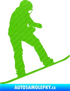 Samolepka Snowboard 030 pravá 3D karbon zelený kawasaki
