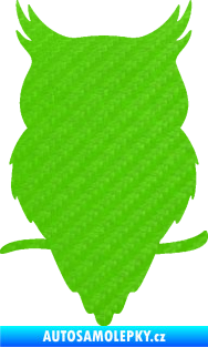 Samolepka Sova 001 pravá 3D karbon zelený kawasaki