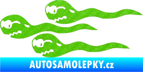 Samolepka Spermie levá 3D karbon zelený kawasaki
