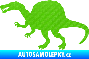 Samolepka Spinosaurus 001 levá 3D karbon zelený kawasaki